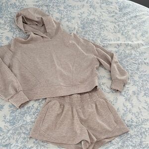 Cozy Beige Hoodie and Shorts Set